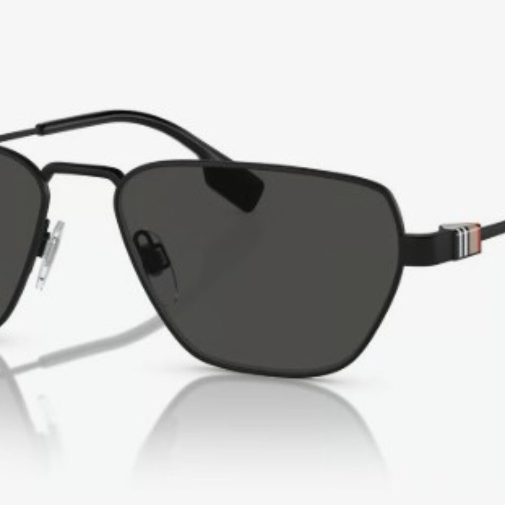 Burberry BE3146 black sunglasses, dark grey Lens